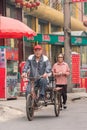 Chinese elderly on the street in Zhuozhou, Hebei Province, China